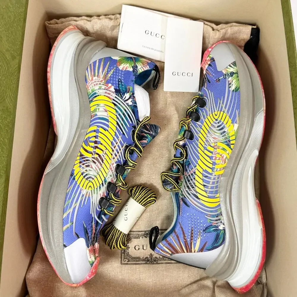 Gucci Technical Knit Floral Run Sneaker - Men’s 9.5